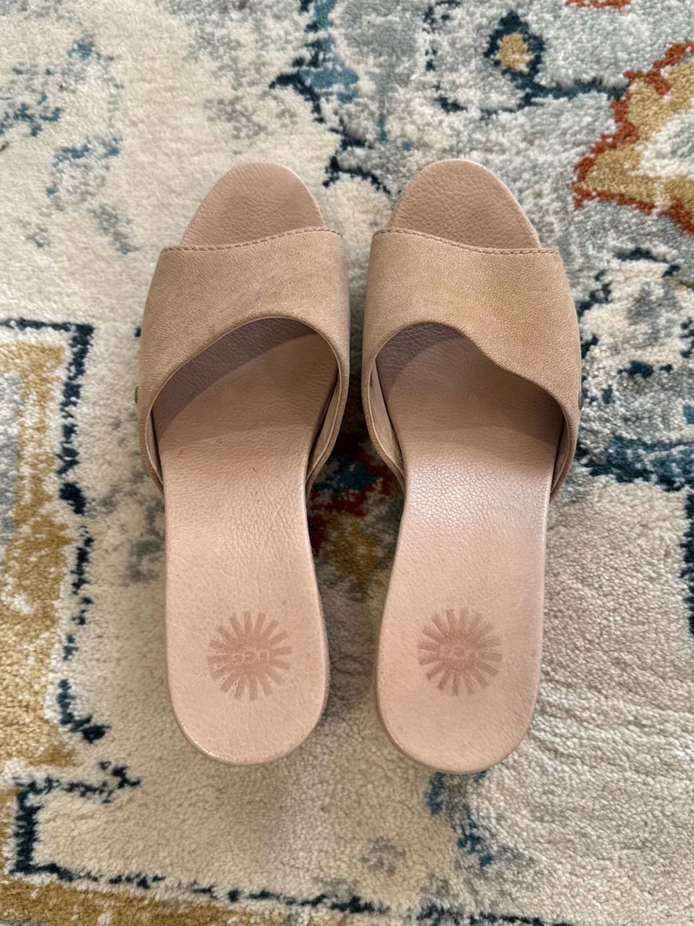 UGG Women's Nude/Tan Open-Toe Slide Mules